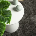 Tapis ISTAN à poils longs aspect brillant anthracite 120x170 cm