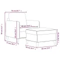 Fauteuil avec repose-pied Gris clair 60 cm Tissu