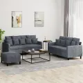 Ensemble de canapés 3 pcs avec coussins Gris foncé Velours