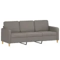 Canapé à 3 places avec repose-pieds Taupe 180 cm Tissu
