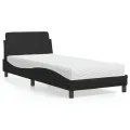 Lit avec matelas noir 80x200 cm similicuir