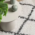 Tapis shaggy à poils longs moderne crème et noir 120x170 cm