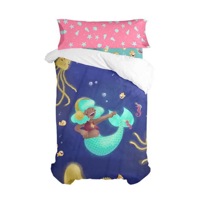 Dekbedovertrek set HappyFriday Mr Fox Happy mermaid Multicolour Bed va
