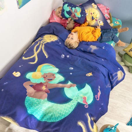 Duvet cover set HappyFriday Mr Fox Happy mermaid Multicolour Single 2