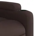 Fauteuil de massage inclinable électrique Marron foncé Tissu