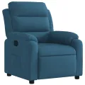 Fauteuil inclinable bleu velours