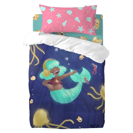 Duvet cover set HappyFriday Mr Fox Happy mermaid Multicolour Baby Crib