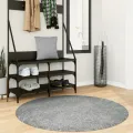 Tapis shaggy PAMPLONA poils longs moderne vert Ø 120 cm