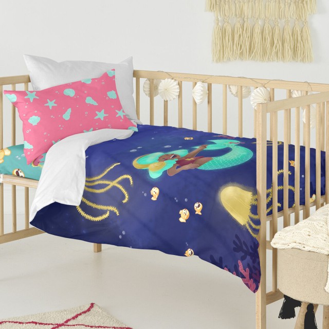Duvet cover set HappyFriday Mr Fox Happy mermaid Multicolour Baby Crib