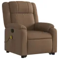 Fauteuil de massage inclinable Marron Tissu