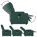 Fauteuil inclinable de massage électrique Vert foncé Tissu