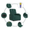 Fauteuil inclinable de massage électrique Vert foncé Tissu