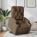 Fauteuil inclinable électrique marron tissu