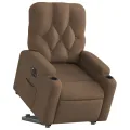 Fauteuil inclinable électrique marron tissu