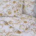 Ensemble de housse de couette blanc et marron 220x240 cm Coton