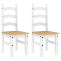 Chaises à manger lot de 2 Corona blanc bois massif de pin