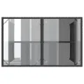 Table de jardin avec dessus en verre noir 110x68x70 poly rotin