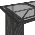 Table de jardin avec dessus en verre noir 110x68x70 poly rotin