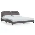 Cadre de lit sans matelas gris 180x200 cm similicuir