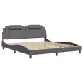 Cadre de lit sans matelas gris 180x200 cm similicuir