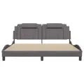 Cadre de lit sans matelas gris 180x200 cm similicuir