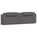 Coussin de tête de lit gris 180 cm similicuir