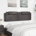 Coussin de tête de lit gris 180 cm similicuir