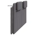 Coussin de tête de lit gris 180 cm similicuir