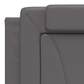 Coussin de tête de lit gris 180 cm similicuir