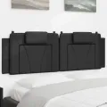 Coussin de tête de lit noir 160 cm similicuir