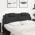Coussin de tête de lit noir 160 cm similicuir