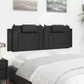 Coussin de tête de lit noir 160 cm similicuir