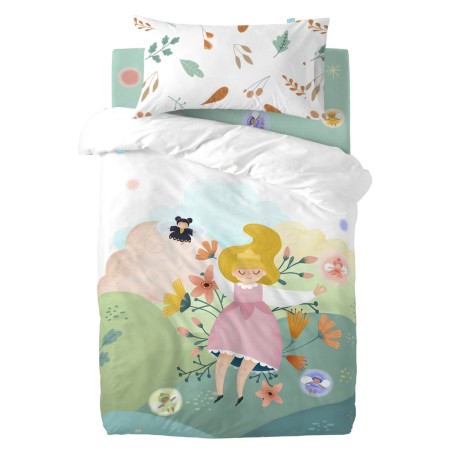 Duvet cover set HappyFriday Mr Fox Dreaming  Multicolour Baby Crib 2 P