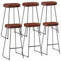 Ensemble de bar 7 pcs bois de manguier brut massif et métal