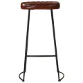 Ensemble de bar 7 pcs bois de manguier brut massif et métal