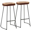 Tabourets de bar lot de 2 marron foncé 44x37,5x78 cm