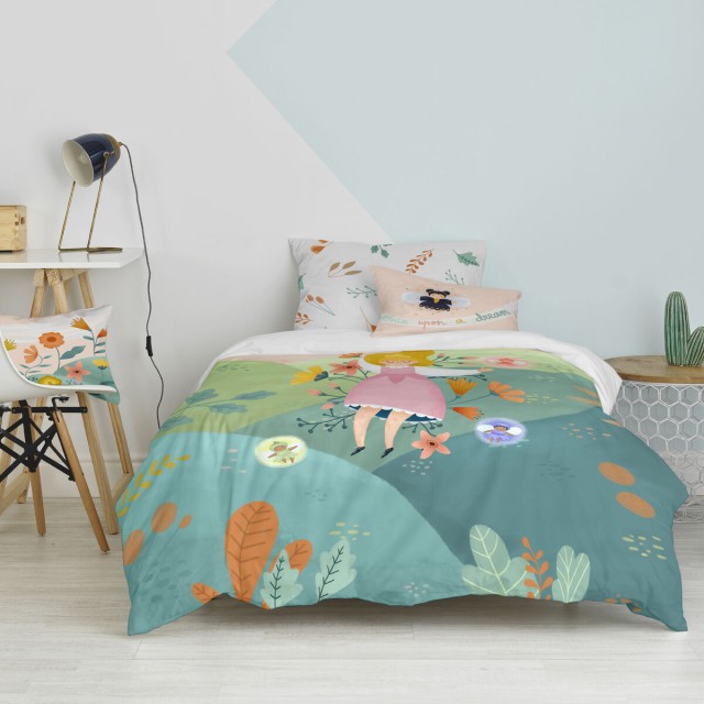 Parure de couette HappyFriday Mr Fox Dreaming  Multicouleur Lit 1 pers