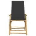 Chaises inclinables de jardin pliantes lot de 6 coussins bambou