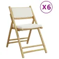 Chaises de bistro pliantes lot de 6 et coussins blanc crème