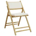 Chaises de bistro pliantes lot de 6 et coussins blanc crème