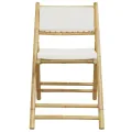 Chaises de bistro pliantes lot de 6 et coussins blanc crème