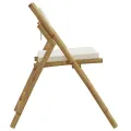 Chaises de bistro pliantes lot de 6 et coussins blanc crème