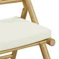 Chaises de bistro pliantes lot de 6 et coussins blanc crème