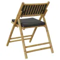 Chaises de bistro pliantes lot de 6 coussins gris foncé bambou
