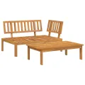 Salon de jardin palette 2 pcs bois massif d'acacia