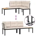 Bancs de jardin avec coussins lot de 2 acier enduit de poudre