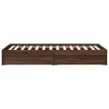 Cadre de lit avec tiroirs sans matelas chêne marron 100x200 cm