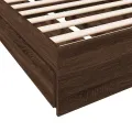 Cadre de lit avec tiroirs sans matelas chêne marron 100x200 cm
