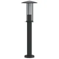 Lampadaire d'extérieur noir 60 cm acier inoxydable