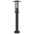 Lampadaire d'extérieur noir 60 cm acier inoxydable